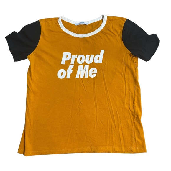 ZARA TRAFALUC Proud Of Me Statement Tee Size Small - Picture 4 of 4
